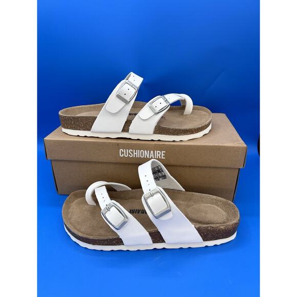 CUSHIONAIRE Luna Cork Footbed Women's Sandals - Comfortable Slip-On Slides Sz 7w - Picture 1 of 7